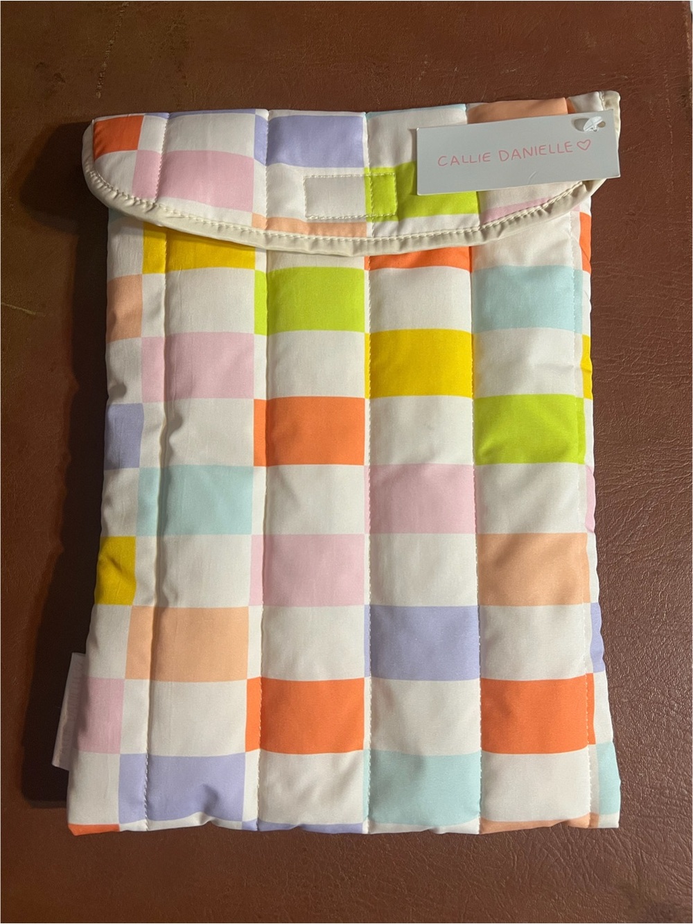 Pastel Check Tablet Sleeve - Multicolor